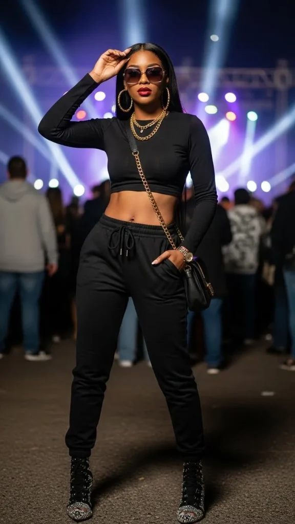 All Black Look With Statement Accessories