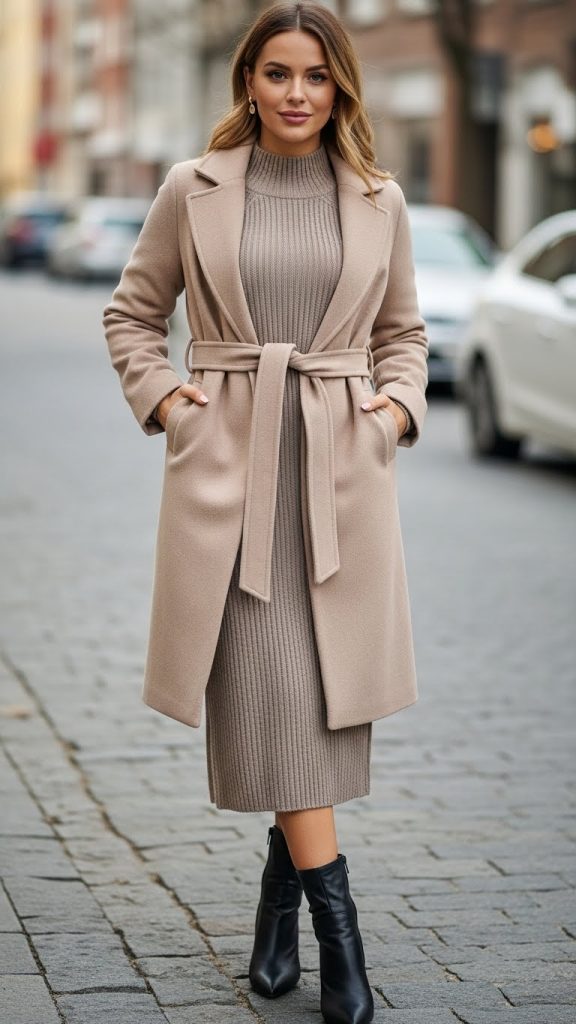 Belted Sweater Dress Perfection