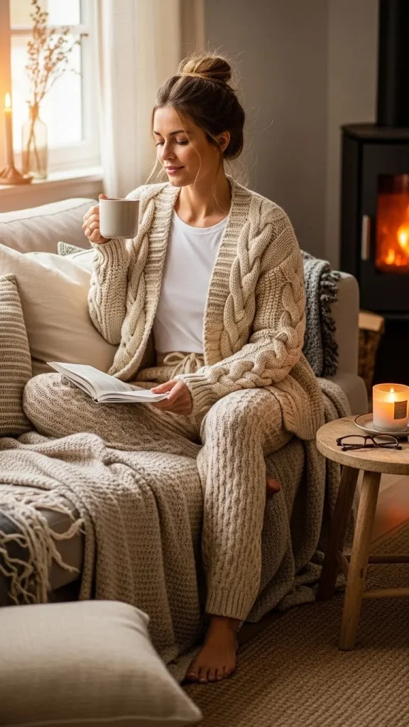 Cable Knit Lounge Look 1