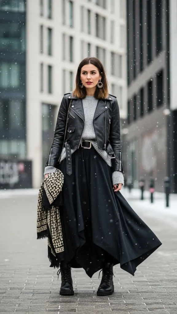 Edgy Chic Maxi Skirt