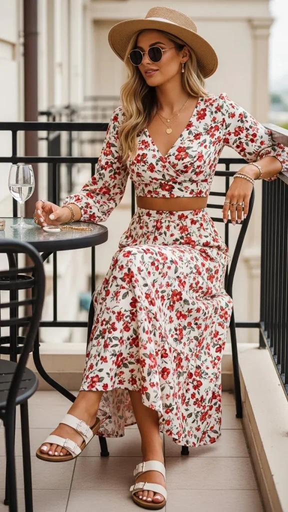 Long Spring Skirt Matching Set