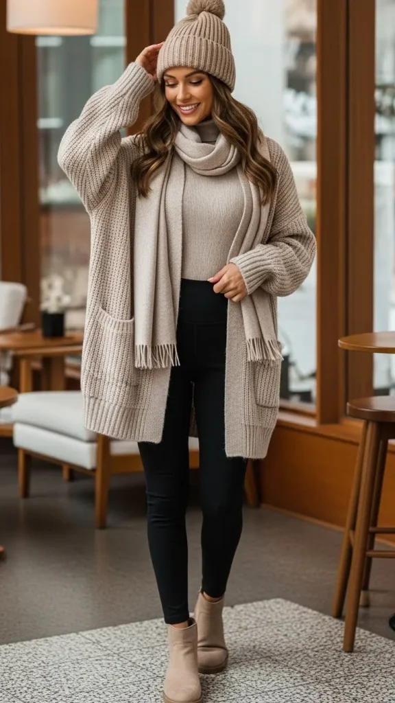 Oversized Cardigan With Leggings