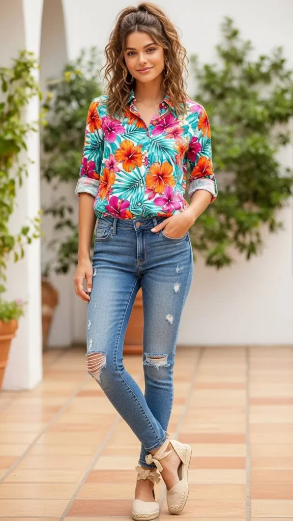 Printed Shirt Outfit 1