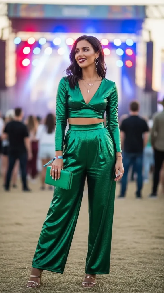 Two Piece Jumpsuit with Strappy Sandals