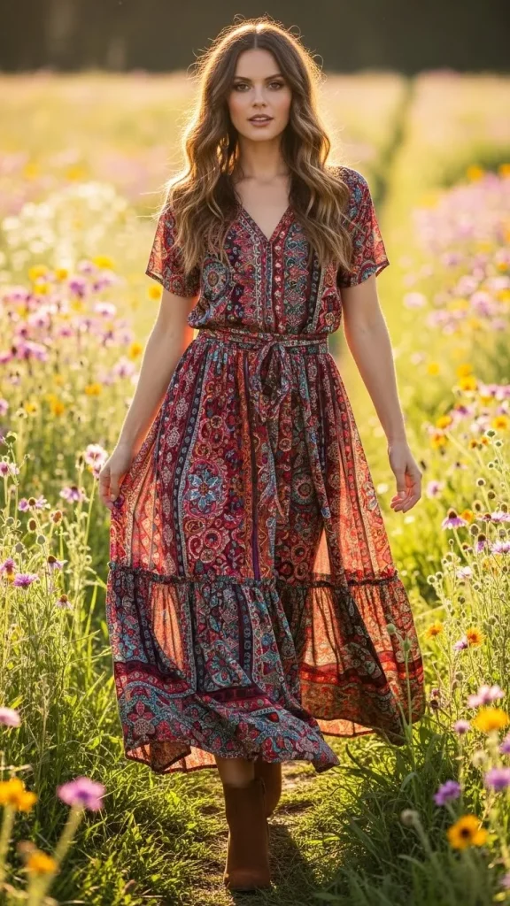 Ankle Boots with Maxi Skirts
