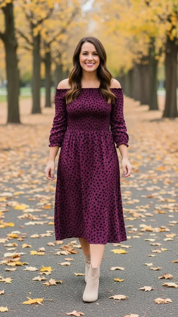 Ankle Boots with Midi Dresses for Fall