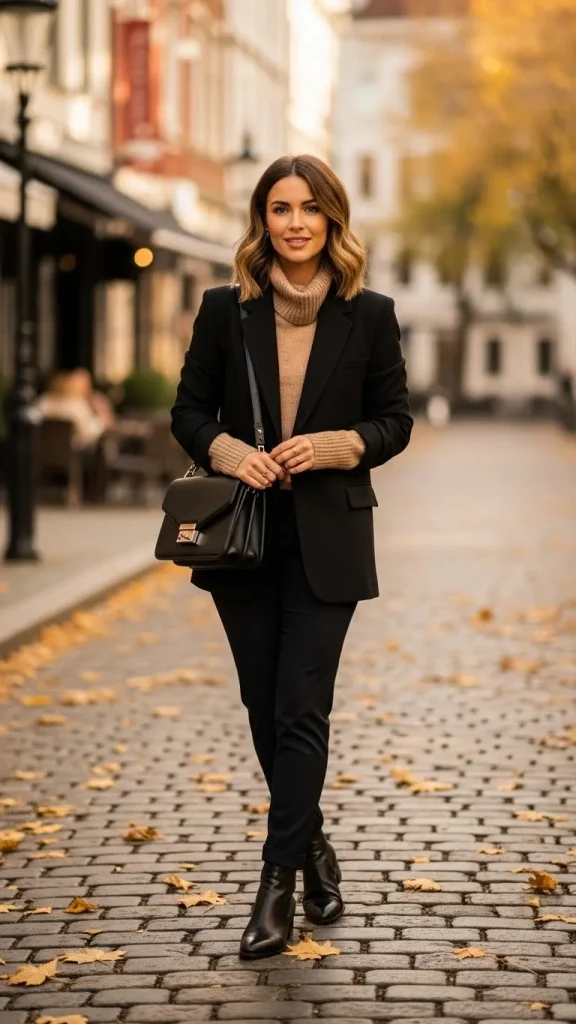 Black Blazer with Turtleneck
