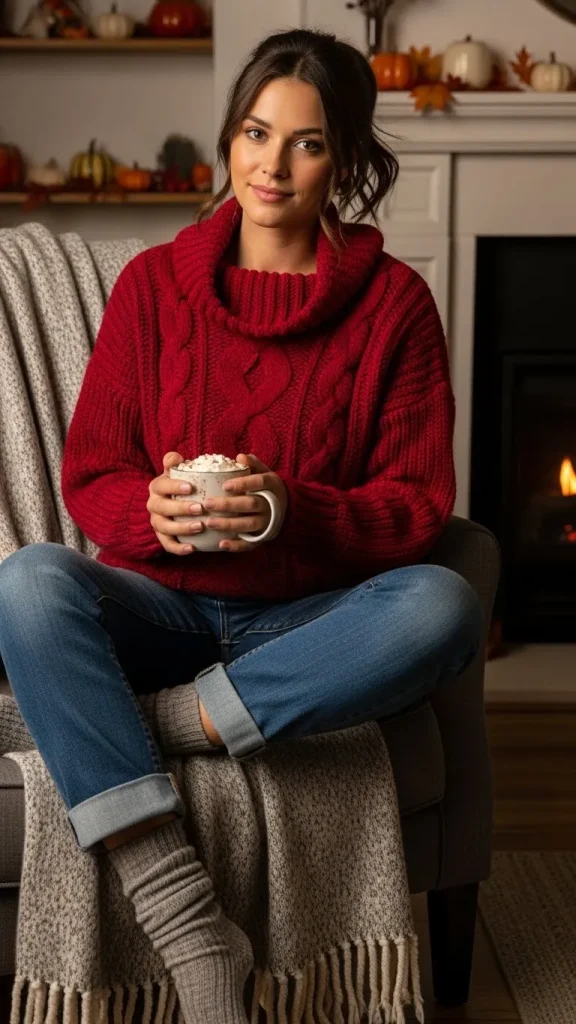 Cozy sweaters with jeans