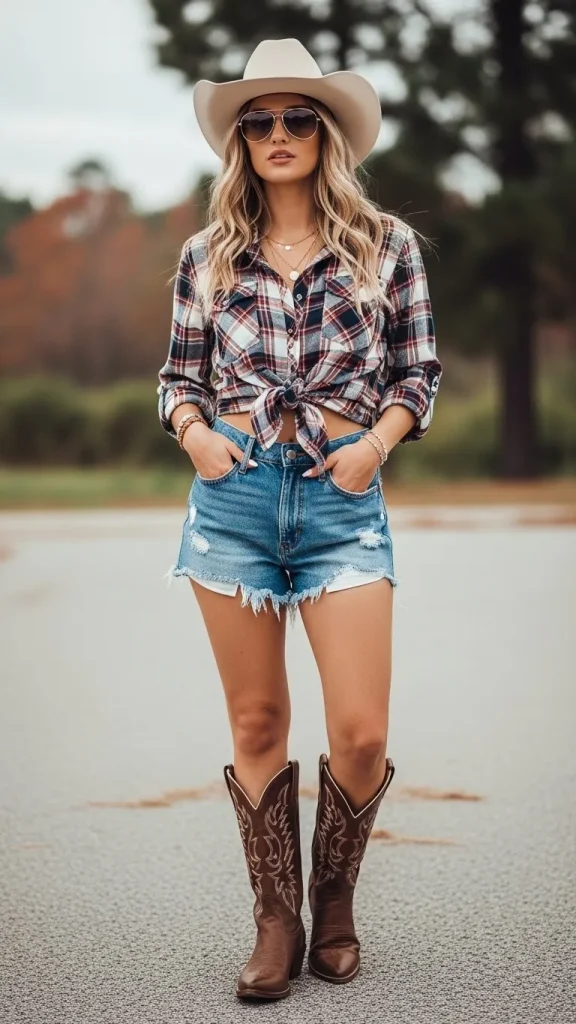 Cute Little Checked Cowgirl