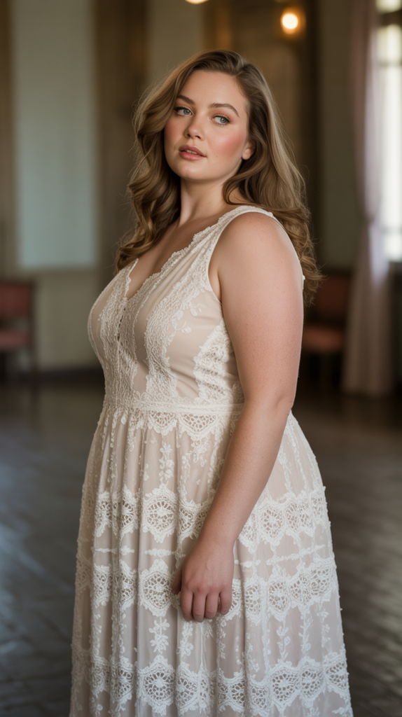 Elegant White Lace Maxi Dress