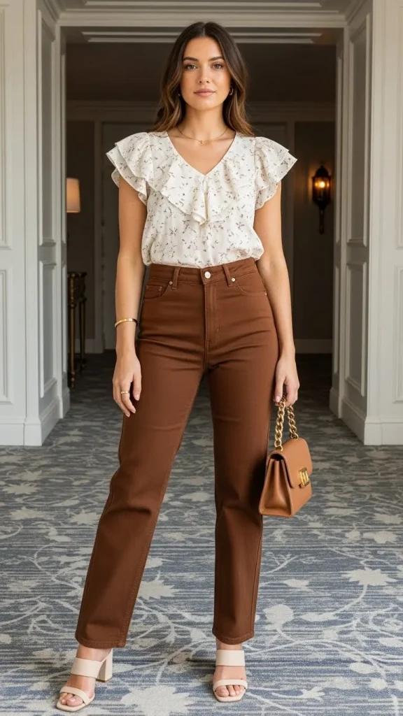 Feminine Touch with a Ruffled Top