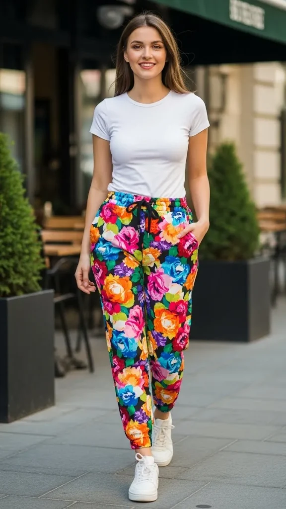 Floral Patterns with Jogger Pants