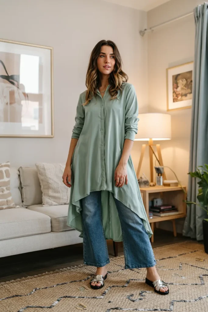 High Low Tunic and Cropped Flares