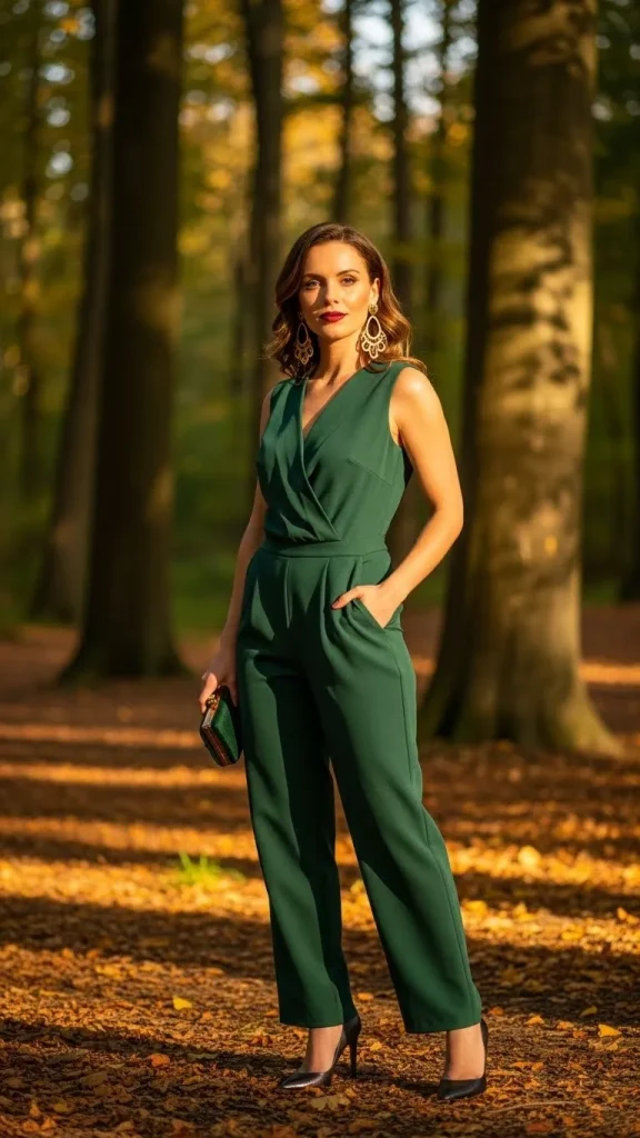 Jumpsuit in Forest Green