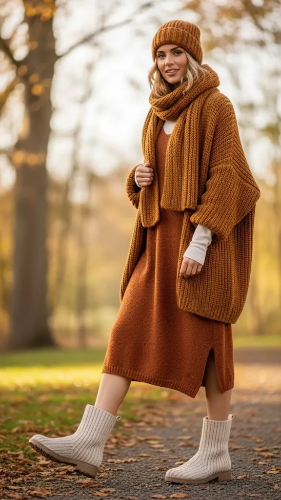 Knitted Ankle Boots Outfits