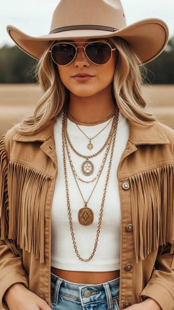 Layered Necklaces with a Western Twist