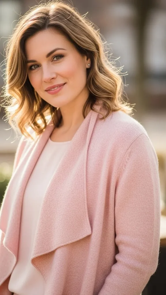 Layered Pink Cardigan Ensemble
