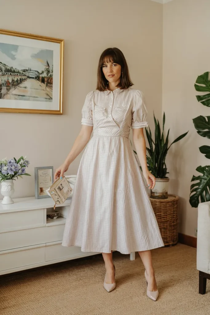 London Afternoon Tea Gingham Midi Dress