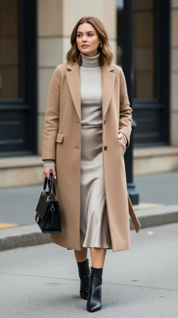 Longline Coat with Slip Skirt
