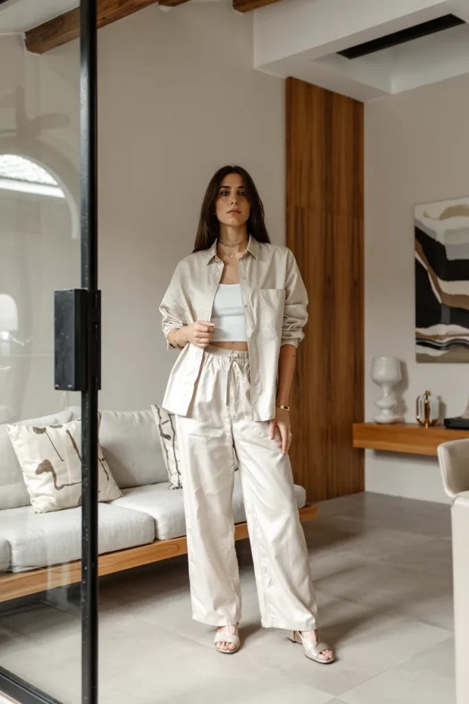 Minimalist Model Off Duty Monochromatic Neutrals Spring Ensemble