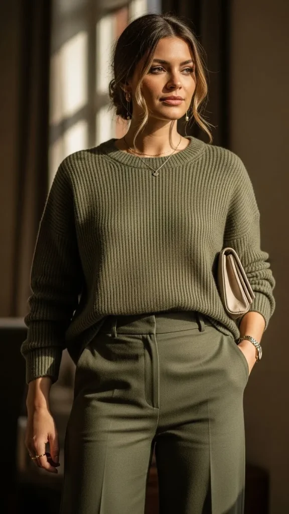 Monochrome Olive Green Outfit