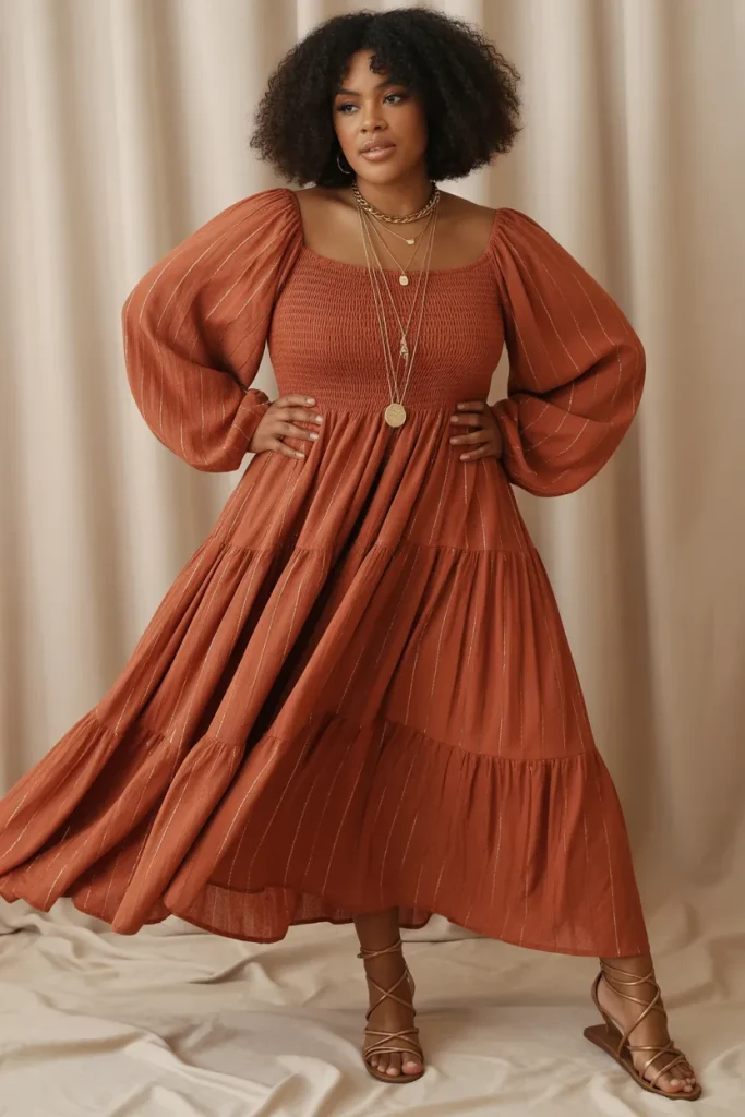 Plus Size Boho Chic Spring Winery Outfit