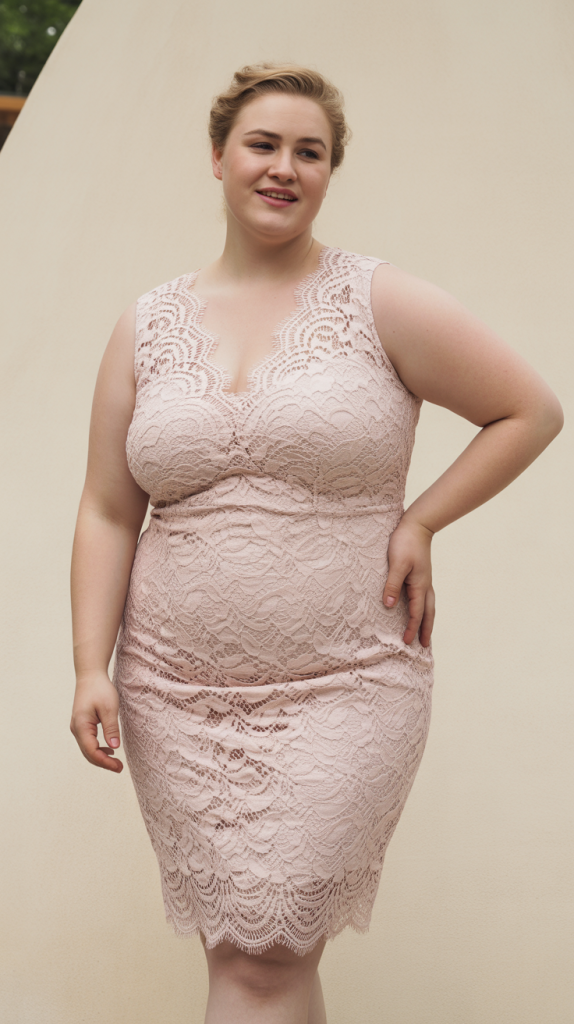 Plus Size Fitted Lace Dress