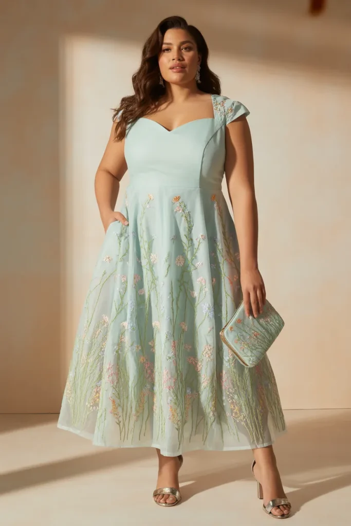 Plus Size Garden Soiree Spring Winery Outfit