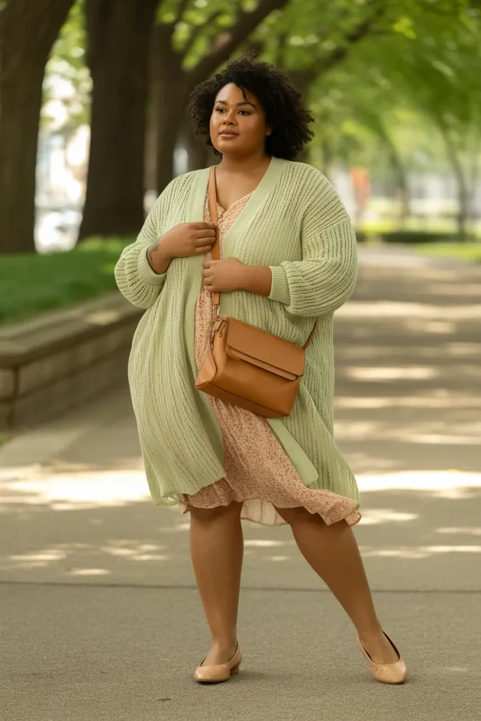 Plus Size Light Knit Cardigans Over Dresses