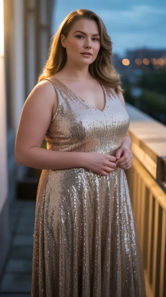 Plus Size Maxi Sequin Formal Dresses & Gowns
