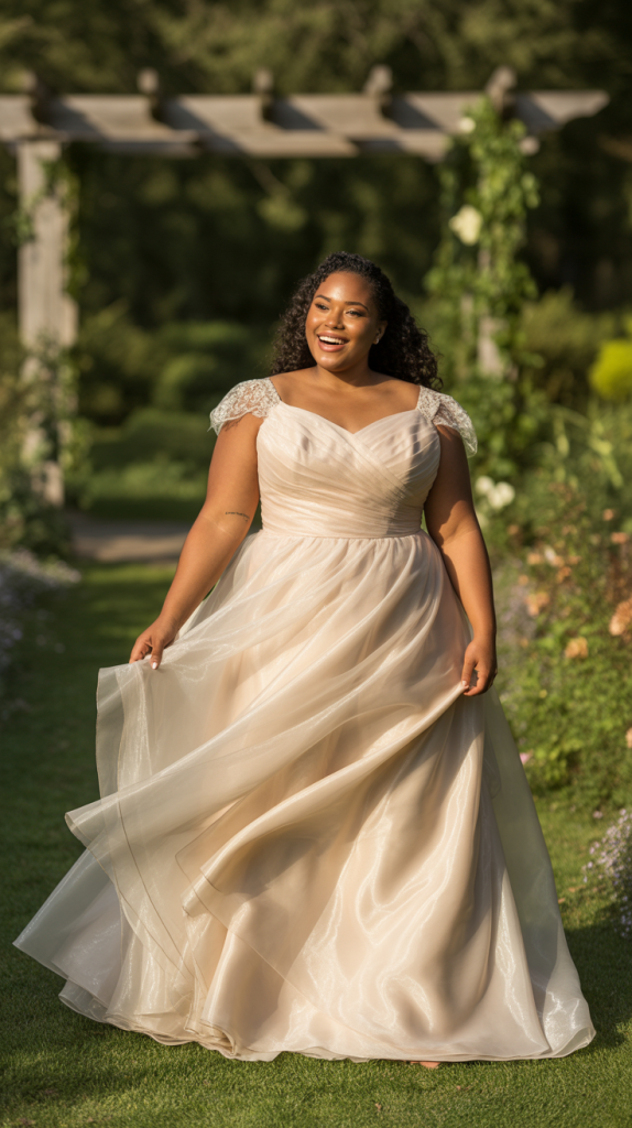 Plus Size Organza Wedding Dress