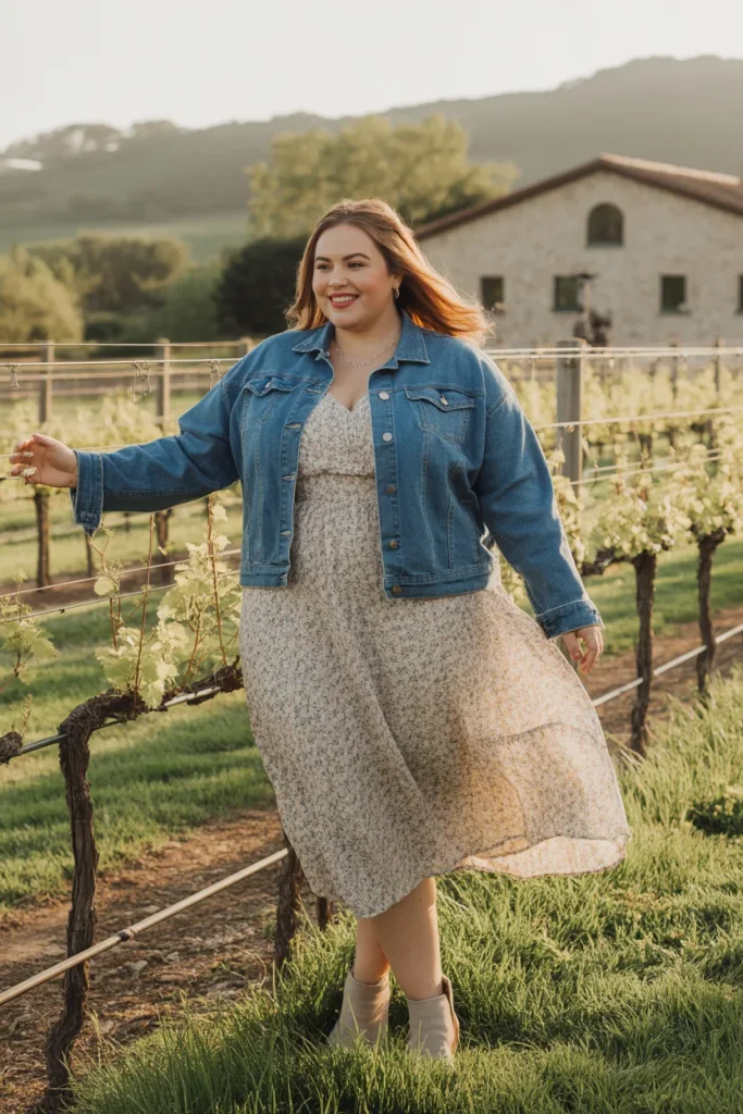 Plus Size Outfit Topped with a Denim Jacket