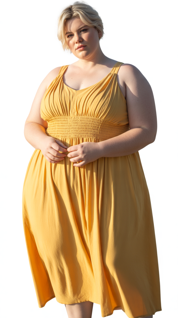 Plus Size Smocked Waist Sundress Outfit
