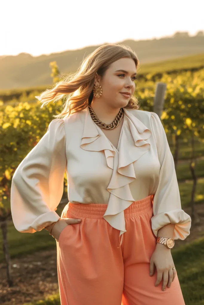 Plus Size Sunset Sophisticate Spring Winery Outfit