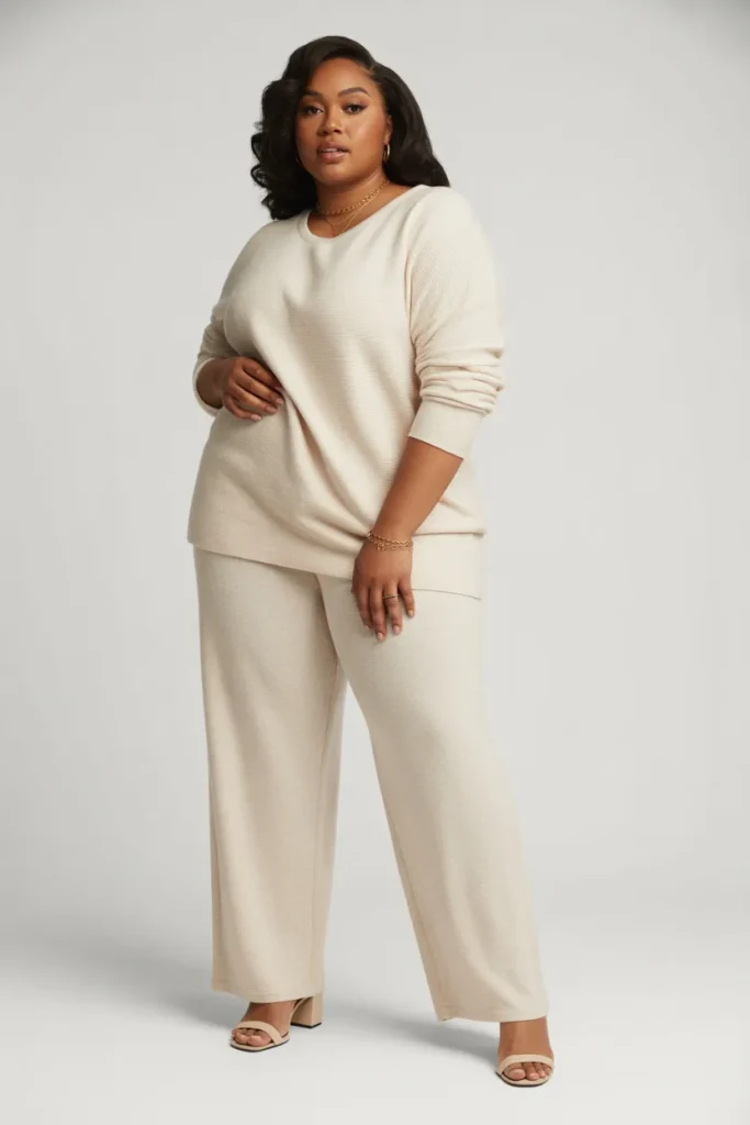 Plus Size Sweater and Pants Set