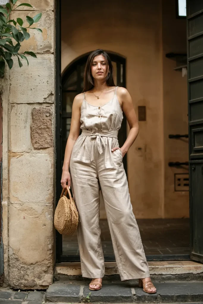 Rome Colosseum Flowy Linen Jumpsuit