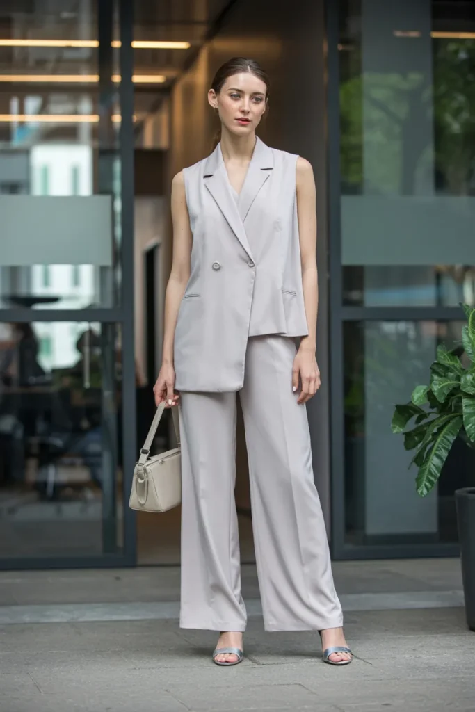 Spring Architectural Drape Office Outfit