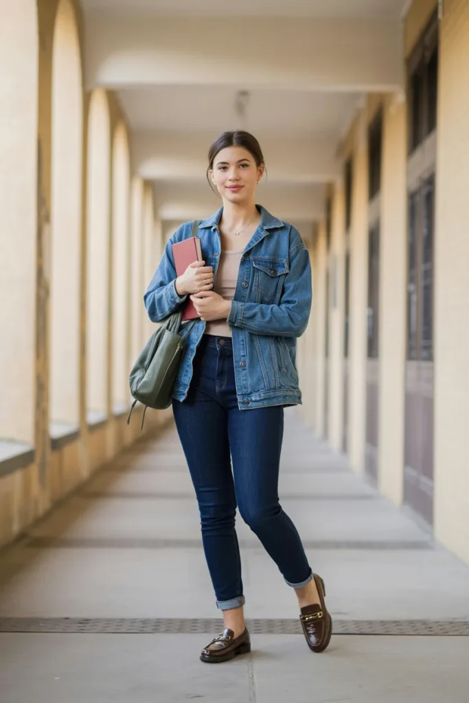Spring Dark Wash Jeans and Loafers Outfit
