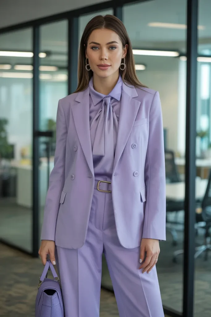 Spring Monochromatic Lavender Office Outfit