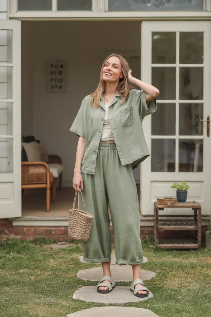 Spring Summer Sustainable Nettle Fabric Set