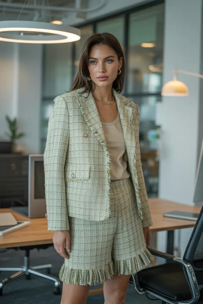 Spring Tweed Coordinate Office Outfit