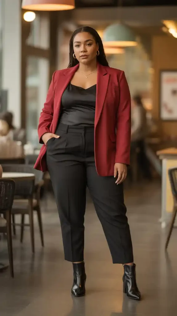 Tailored Blazer and Ankle Boots