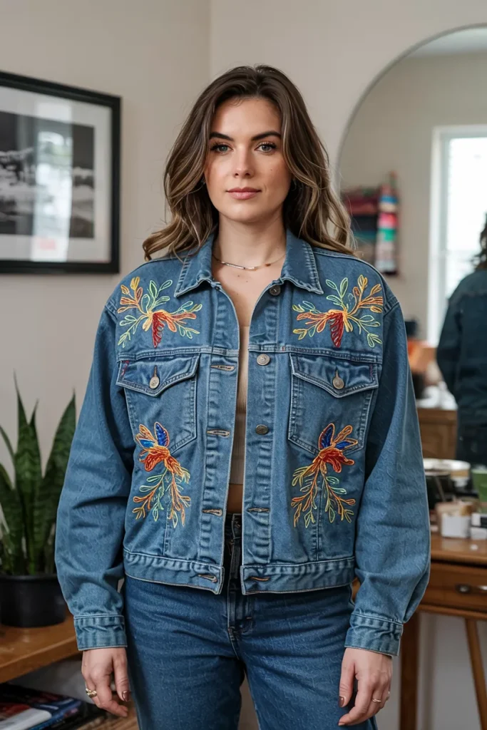Texas Austin Embroidered Denim Jacket