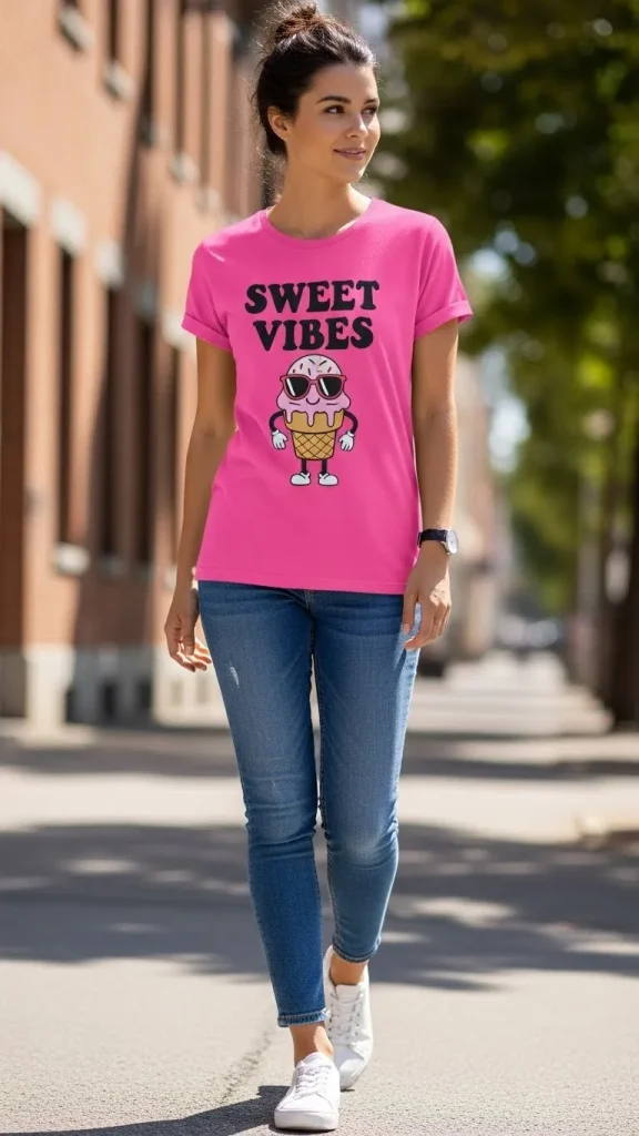 Trendy Pink Graphic Tee
