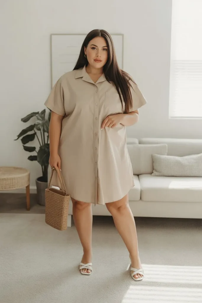 classic button up shirt dress