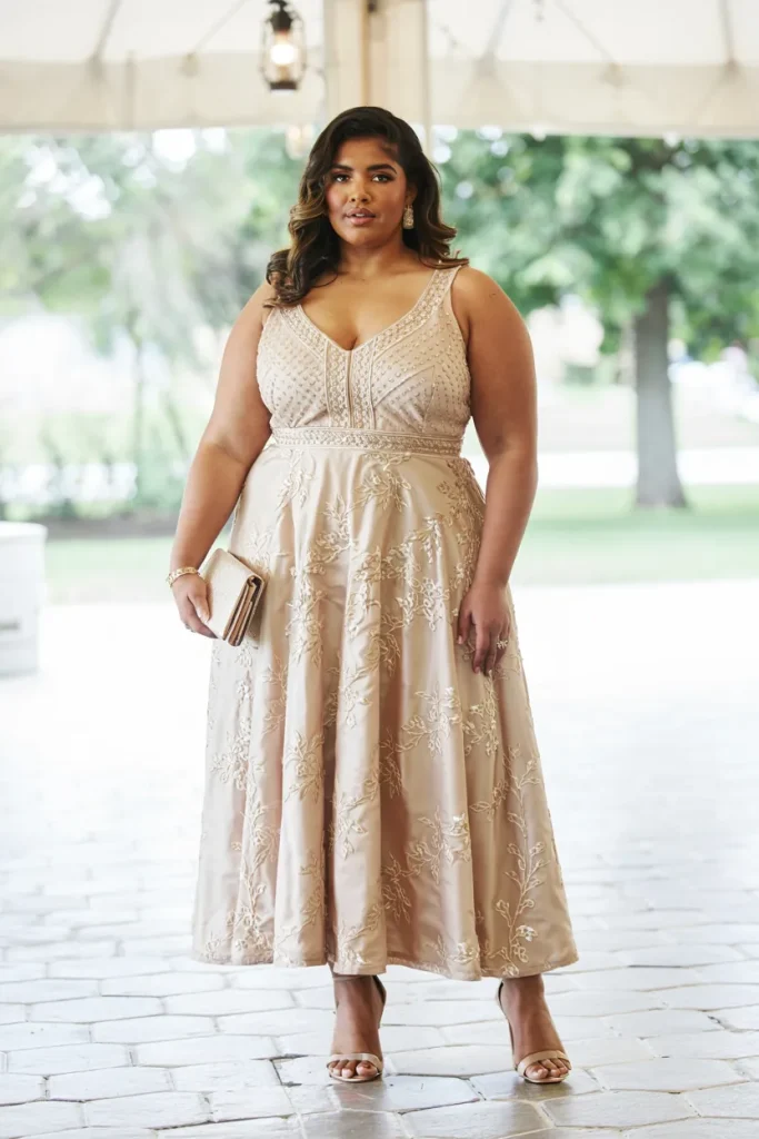 Champagne Toned Dress for an Afternoon Event