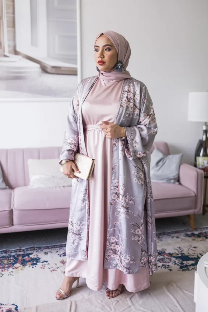 Cherry Blossom Overlay Modest Hijabi Outfit