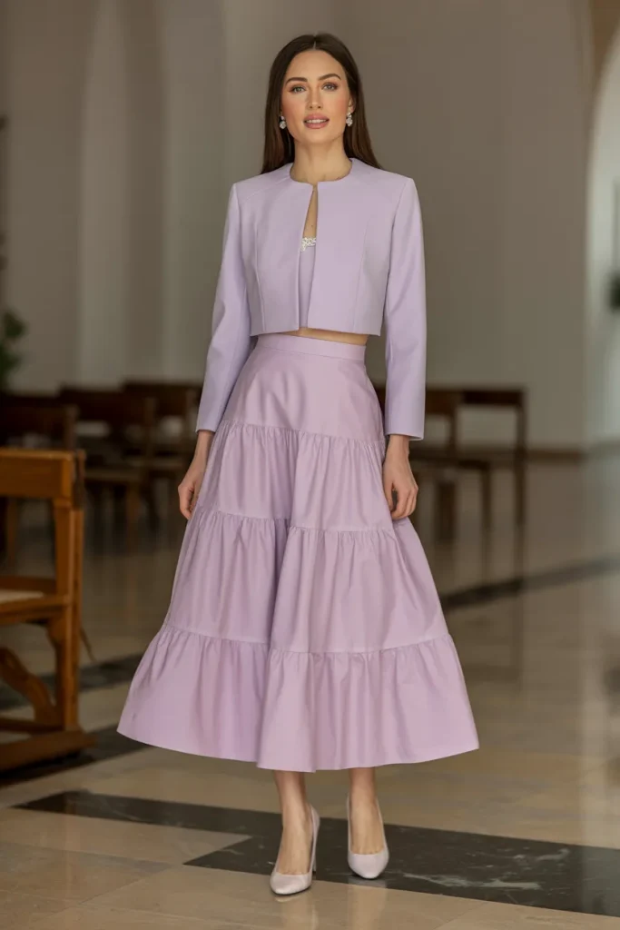 Easter Cropped Bolero Tiered Skirt Church Outfit