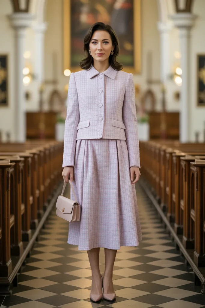 Easter Pastel Tweed Two Piece Church Outfit
