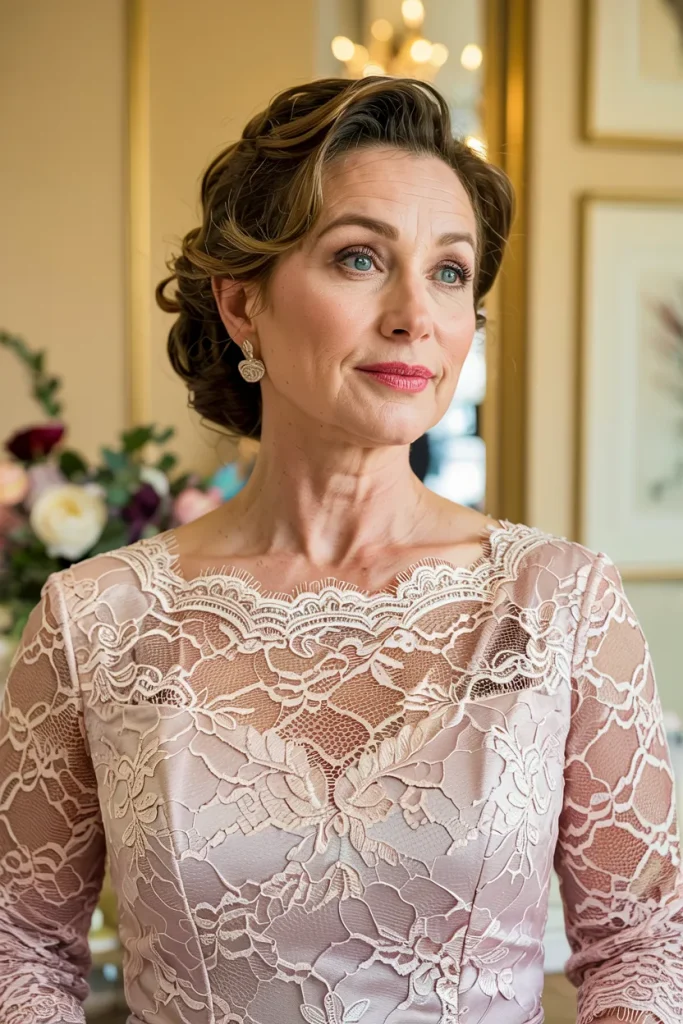 La Femme Lace Mother of the Bride Dress